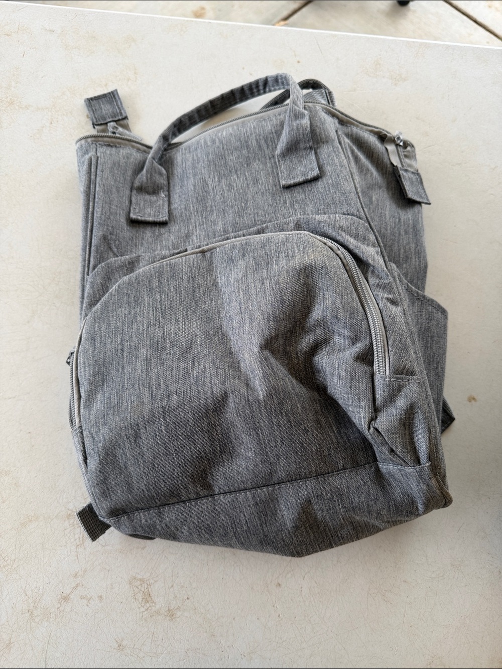 Enfamil Wonder Gray Convertible Baby Insulated Diaper Backpack Tote